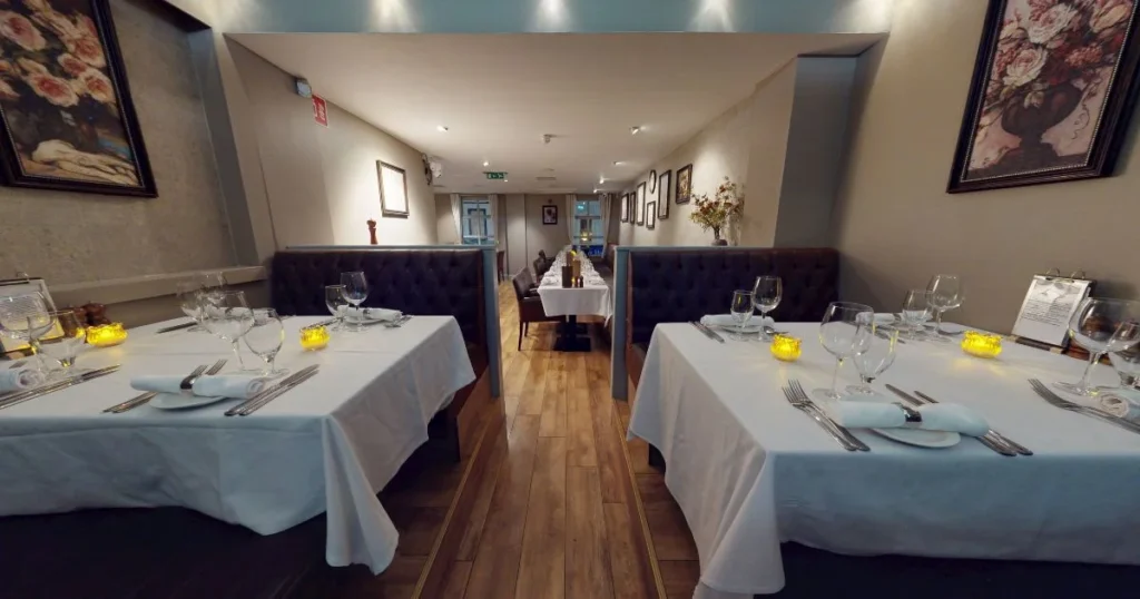 Dining room at Bella Cucina, a popular Italian restaurant in Dalkey