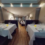 Elegant dining room prepared for a romantic dinner in Dublin