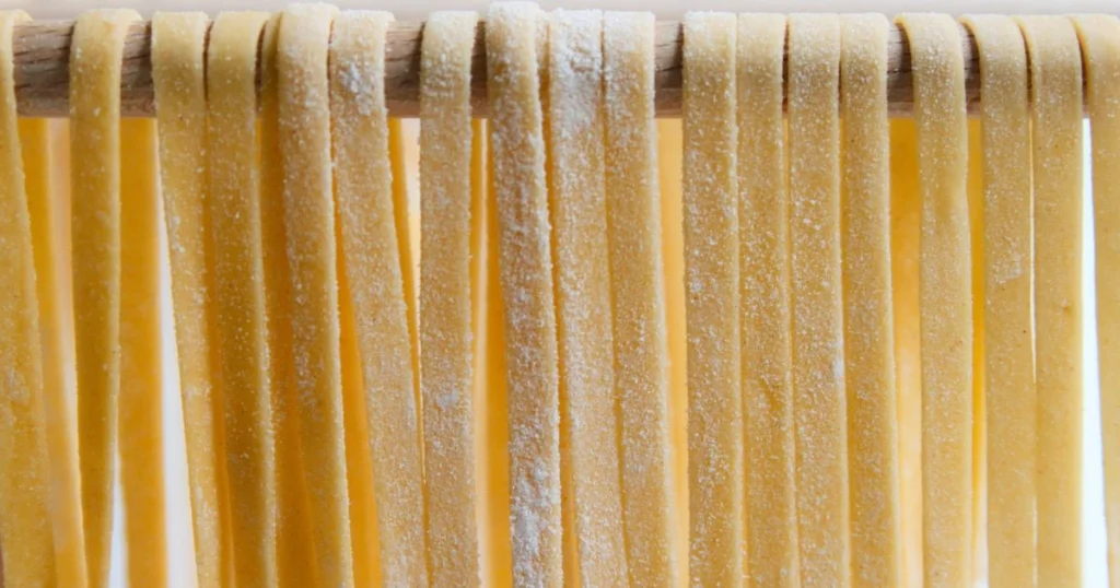 Fresh pasta sheets prepared for Italian dishes
